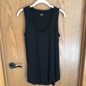 Three Dots Black Tank Top Soft Fabric Relaxed Fit